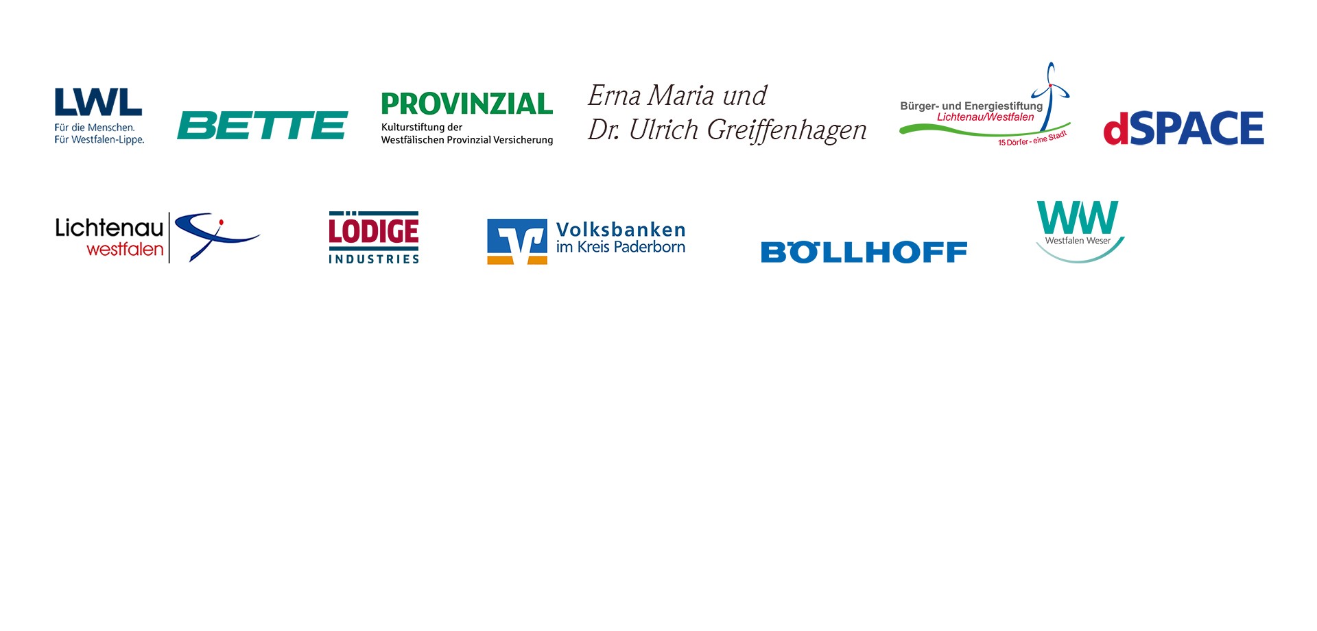 Logos der elf Unternehmen und Institutionen der Region, die den Dalheimer Sommer unterstützen.